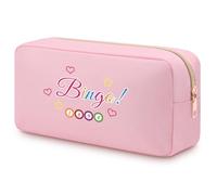 Bingo Makeup Bag Bingo Lover Gift for Women Bingo Themed Oxford Cloth Zipper Pouch Bingo Game Gift for Bingo Player Gambler Gift Casino Lover Christmas Birthday Gift for Her Friends Cosmetic Pouch