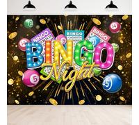 Bingo Night Game Time Colorful Billiard Cards Coins Photography Backdrop