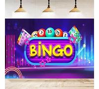 Bingo Night Photography Backdrop Neon Snooker Game Time Contest For Bingo Winning Ball Party Coins Colorful Background Poster 300x200CM