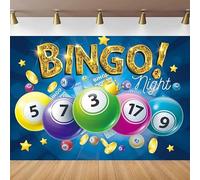 Bingo Night Photography Backdrop Snooker Game Time Cards Contest for Bingo Casino Winning Ball Winner Men Party Background 300x200CM