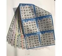 Bingo Paper Game Cards - 6 cards - 7 sheets - 125 books - 8 Inch by 12 Inch Size Disposable Sheet - Made in USA