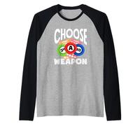 Bingo Player Choose A Weapon Bingo Fun Design Raglan Baseball Tee