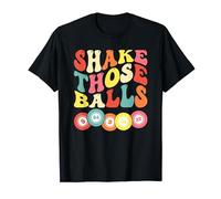 Bingo Player Shake Balls Retro Groovy Gambling Lottery Bingo T-Shirt
