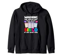 Bingo Player Warning Talk About Bingo Anytime Zip Hoodie