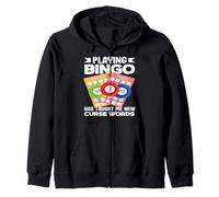 Bingo Playing Bingo Has Taught Me New Curse Words Zip Hoodie
