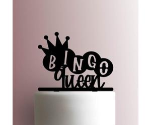 Bingo Queen Acrylic Cake Topper 3mm Thick Premium Laser Cut Cake Decoration for Birthday, Wedding, Baby Shower & Party Cakes Durable Reusable