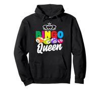 Bingo Queen Crown Numbers Funny Bingo Lover Pullover Hoodie