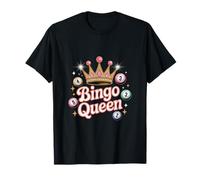 Bingo Queen Sparkly Crown with Colorful Balls Funny Game T-Shirt