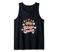 Bingo Queen Sparkly Crown with Colorful Balls Funny Game Tank Top