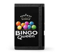 Bingo Queen Trifold Men's Wallets with 8 Card Slots & Key Hook Slim Travel Purse Money Clip