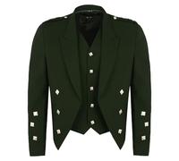 Bingo Sale Prince Charlie Men's Kilt Jacket and Vest - Traditional Evening Wear for Events and Weddings (UK, Numeric, 52, Regular, Regular, Green)