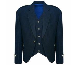 Bingo Sale Scottish Light Blue Kilt Jacket & Waistcoat for Men | Argyle Highland Outfit (UK, Numeric, 48, Regular, Tall, Blue)