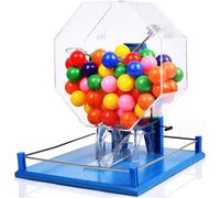 Bingo Set with 100 Balls and Manual Lottery Machine, Ideal for Groups and Parties, Includes Auto Bingo Cage for Fair Play