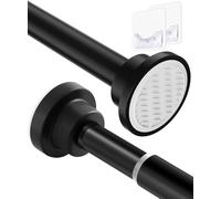 Bingobang Stainless Steel Extendable Shower Curtain Rod Tension Pole, Net Voile Shower Curtains Rail, Adjustable No-drilling Telescopic Rods Extendable for Bathroom (70-100CM, Black)