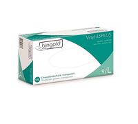 BINGOLD 604637 Vinyl 45PLUS Disposable Glove, Large, Pack of 100