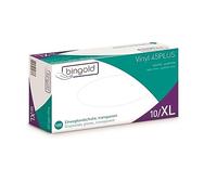BINGOLD 604638 Vinyl 45PLUS Disposable Glove, XL, Pack of 100