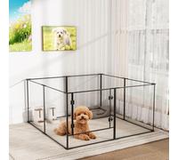 BingoPaw Acrylic Dog Playpen Fence: Indoor Large Pet Clear Exercise Play Pen Whelping Box for Medium Large Dogs(123x123x61cm)