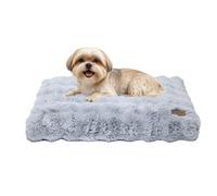 BingoPaw Dog Bed Medium Washable：Calming Crate Mattress with Removable Cover and Non Skid Bottom, Fluffy Anti Anxiety Waterproof Pet Beds, Puppy Pillow Cushion Grey, 76x51x10cm