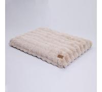 BingoPaw Extra Large Dog Bed: Calming Crate Mattress with Washable Removable Cover and Anti-Slip Bottom, Fluffy Anti Anxiety Water Resistant Pet Beds, Puppy Pillow Cushion Beige, 105x70x12 cm
