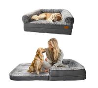 BingoPaw Foldable Giant Human Dog Bed Waterproof Grey 180x95x28cm | Soft Comfy Dog Bed with Removable Washable Covers, Memory Foam, Side Pocket, deal for Oversized Dogs and Multi-dog Households