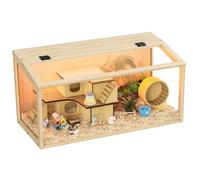 BingoPaw Hamster Cage Chewproof, Wooden Large Hamster Cages and Habitats, Openable Top with Acrylic Sheets, Solid Built L(80 * 40 * 40cm)
