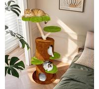 BingoPaw Indoor Cat Tree Tower: 148cm Tall Vibrant Multi-Level Cat Climbing Tree Activity Tower Center with Flower-shaped Platform Plush Stairs Condo with Scratching Post