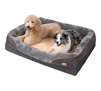 BingoPaw XX-Large Memory Foam Dog Bed: Orthopedic Waterproof Pet Sofa Beds Washable - Bolster Puppy Cushion Mat with Pillow and Removable Cover for Large Dogs XXL(120X90cm)
