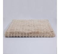 BingoPaw XXL Calming Dog Bed: Calming Crate Mattress with Removable Cover and Anti-Slip Bottom, Fluffy Anti Anxiety Water Resistant Pet Beds, Puppy Pillow Cushion Beige, 120x90x12 cm