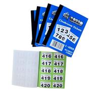 Bingosupermarket Raffle Tickets, 1-1000 Cloakroom, Pack of 5 (Green)