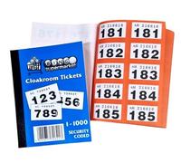 Bingosupermarket Raffle Tickets 1-1000 Cloakroom Tickets - Assorted Colours bordered. (Red)