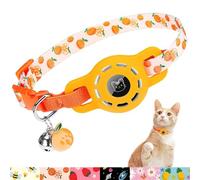 BINGPET AirTag Cat Collar with Bells, Upgraded Safety Elastic Cat Collar with Airtag Cat Collar Holder, Anti-Lost Cat Collars for Girl Boy Cats, Anti-Suffocation Kitty Puppy Collars