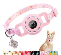 BINGPET AirTag Cat Collar with Bells, Upgraded Safety Elastic Cat Collar with Airtag Cat Collar Holder, Anti-Lost Cat Collars for Girl Boy Cats, Anti-Suffocation Kitty Puppy Collars