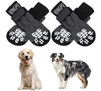 BINGPET Anti-Slip Dog Socks for Indoor Wear, 2 Pairs Soft Adjustable Pet Paw Protector with Non-slip Footprint Patterns for Puppy Doggy Traction Control on Hardwood Floor