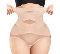 Bingrong High Waisted Shapewear for Women Tummy Control Butt Lifting Panties Trainer Seamless Body Shaper Short Belly Shaping Underwear (S, Beige)