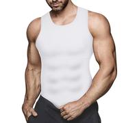 Bingrong Men Compression Vests Shapewear Slimming Body Shaper Undershirt Tank Top Shirt (UK, Alpha, XL, Regular, Regular, White)