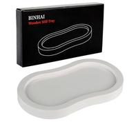 BINHAI Salt and Pepper Wood Mill Tray, White Colour Pepper Grinder Rest, Work Surface and Dining Table Protector (Pepper Mill not Included)