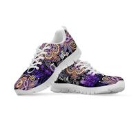 Binienty Abstract Print Wide Toe Tennis Shoes for Women Classtic Lace-up Walking Running Hiking Sneakers Fitness Footwear for Females, UK 9