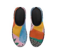 Binienty Artistic Watercolor Painting Shoes for Women Men Casual Walking Shoes with Arch Support Light Weigh Mesh Ballet Flats Breathable Low Top Athletic Teenis Shoes No Lace
