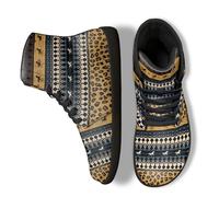 Binienty Aztec Leopard Print High Top Shoes for Women Men, Stylish Horse Print Mid Calf Running Sneakers Lace Up Hi-Tops Sports Outdoor Hiking Ankle Barefoot Sneakers for Cross Training