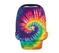 Binienty Baby Shower Gifts, Abstract Tie Dye Design Baby Car Seat Covers, Stretchy Infants Canopies Carseat Stroller Cover