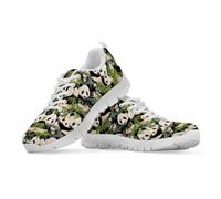Binienty Bamboo Panda Sneakers for Women Memory Foam Lace-up Shoes All-Weather Traction Urban Sneakers for Autumn Walks and Misty Mornings, UK 3