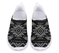 Binienty Black Aztec Slip on Sneakers for Women Men,Native American Tribal Navajo Soft Lightweight Trainer Sneakers Walking Casual Shoes for Women Men