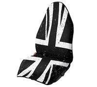 Binienty Black British Flag Car Seat Covers Front Seats Only,Union Jack Waterproof Cooling Bucket Towel Seat Covers for Trucks SUV Jeep,Automotive Vehicles Seat Cover Protectors
