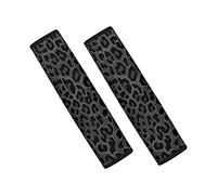 Binienty Black Grey Leopard Print Car Seat Belt Pads Cover Auto Decor Accessories, 2 Packs Set, Backpack/Bag Shoulder Pads Cushion
