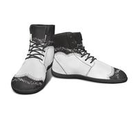 Binienty Black & White Music Notes Lace-up Barefoot Shoes Women Men High Top Minimalist Barefoot Sneakers Lightweight Wide Toe Box Work Shoe Ideal for Daily Fitness Activities, US 11