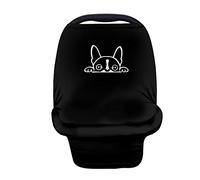 Binienty Car Seat Covers for Babires, Multi Use Breastfeeding Cover, Nursing Cover, Stroller Cover, Cute Boston Terrier on Black Print