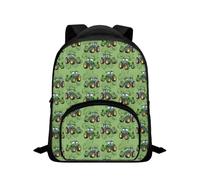 Binienty Cartoon Farm Tractor School Bag for Boy,Green Tractor Backpack 12 inch Toddler Backpack Preschool Book Bag