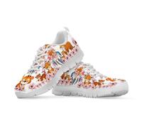 Binienty Cartoon Tiger Women's Low-Top Sneakers with Memory Foam, Lace up Transition Shoes Lighteight Comfort Slip on Athletic Shoe for Home Exercises, UK 10