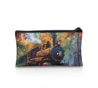 Binienty Cartoon Train Pencil Case for Boys, Big Capacity Pencil Pouch with Zipper Stationery Storage Box