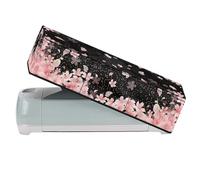 Binienty Cherry Blossom Dust Cover for Scrapbooking Die-Cut Machines Polyester Cutting Machine Maker Cover with 3 Pockets for Home Accessories Organizer